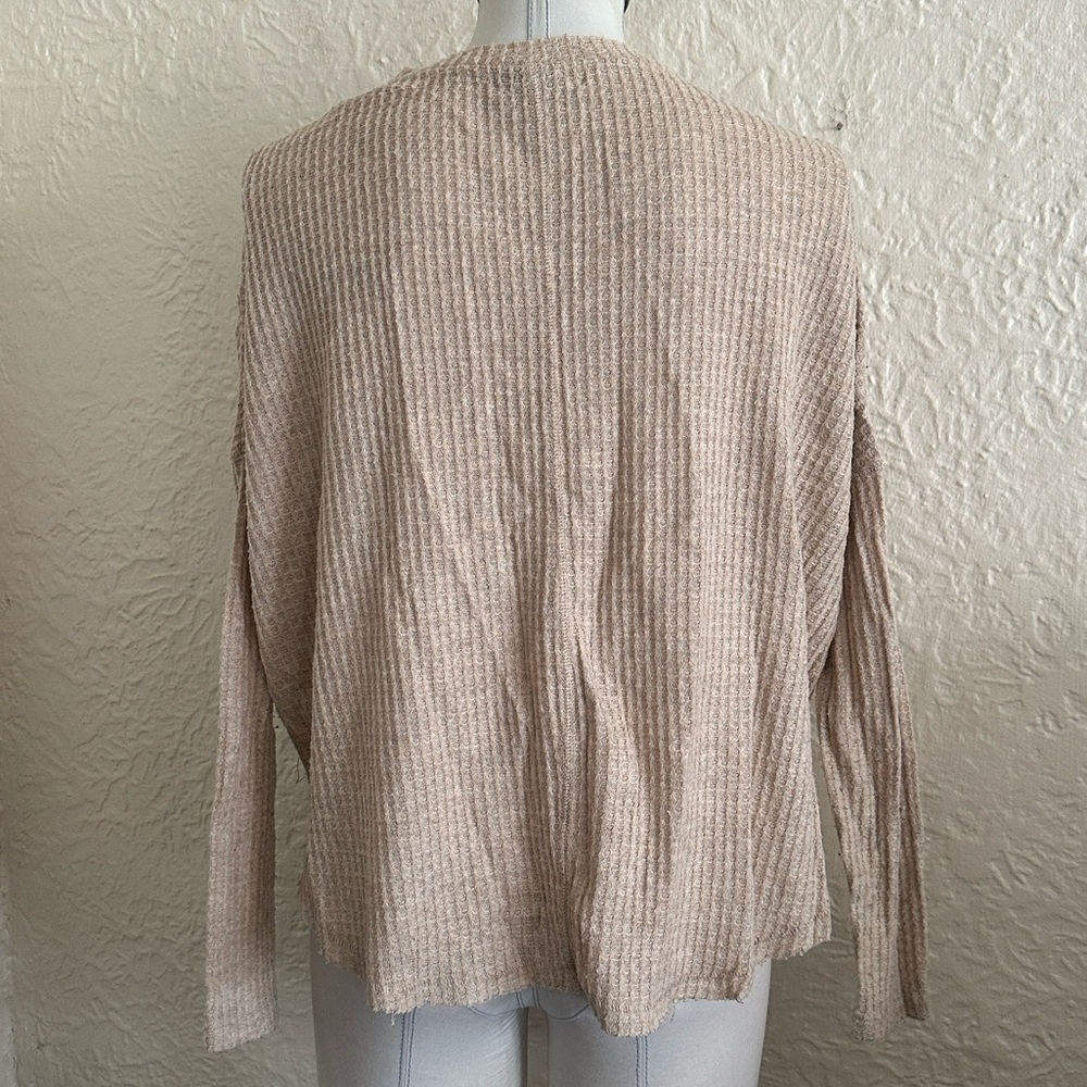 Urban Outfitters Out From Under JoJo Waffle Weave Thermal Top Beige XS - Picture 4 of 6